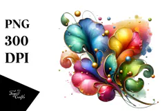 Colorful Glossy Sweet Pea, Abstract PNG Product Image 1