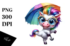 Goofy Baby Unicorn Dancing, High-Res PNG Product Image 1