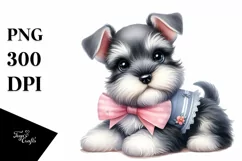 Sublimation Sticker Clipart: Cute Baby Miniature Schnauzer Product Image 3