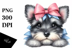 Sublimation Sticker Clipart: Cute Baby Miniature Schnauzer Product Image 1