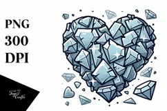 Cartoon Heart made of Broken Diamond Material Product Image 1