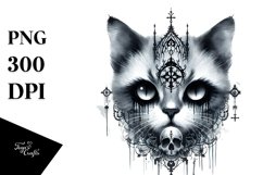 Washed Gothic.Cat | Sublimation Clipart Product Image 3