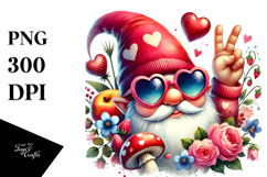Colorful Valentine Gnome PNG Product Image 1