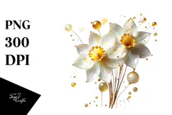 Abstract Narcissus, Watercolor PNG Product Image 1