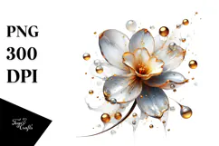 Abstract Narcissus, Watercolor PNG Product Image 1