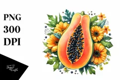 Colorful Papaya | Sublimation Clipart Product Image 1