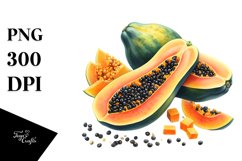 Colorful Papaya | Sublimation Clipart Product Image 1