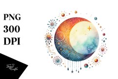 Very Simple Colorful Moon PNG Product Image 1