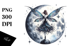 Gothic Fairy on the Moon PNG Product Image 1