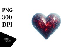 painted Diamond Heart, Transparent PNG Product Image 1