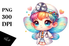 Colorful Fairy in Lab Coat PNG Product Image 1