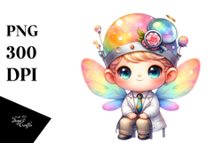 Colorful Fairy in Lab Coat PNG Product Image 1