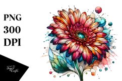 Shiny Stained Gerbera | Sublimation | Clipart Product Image 1