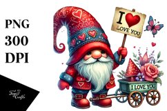 Valentines Gnome Showing Love PNG Product Image 1