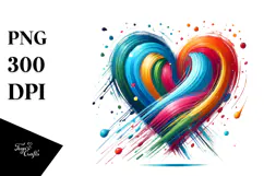 Colorful Simple Heart, Glossy PNG Product Image 1