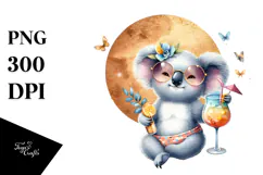 Cute Koala in Beachwear PNG Product Image 1