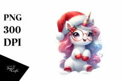 Excited Unicorn Winter PNG Product Image 1