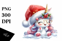 Excited Unicorn Winter PNG Product Image 7