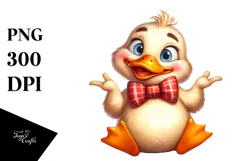 Cute Cartoon Duck with Bow Tie PNG Product Image 1