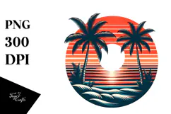 Retro Tropical Beach Sunset, 20 oz Tumbler Product Image 1