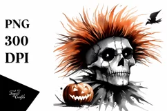 Skull with Hair, Transparent PNG Product Image 3