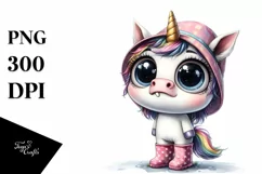 Baby Unicorn with Hat and Rain Boots | Expressive Clipart Product Image 3