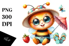 Baby Bee with Big Eyes, High-Res PNG Product Image 1