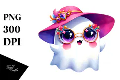 Funny Ghost with Glam Accessories, Transparent PNG Product Image 1