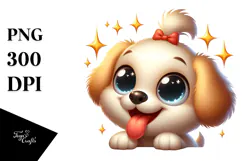 Playful Cartoon Puppy PNG Product Image 1