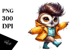 Cute Baby Owl Dancing PNG Product Image 1
