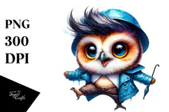 Cute Baby Owl Dancing PNG Product Image 1