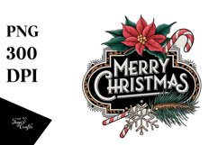 Merry Christmas Poinsettia PNG Product Image 5