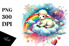 Colorful Lamb on Cloud, Transparent PNG Product Image 1