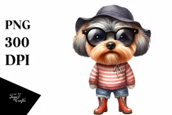 Sublimation Sticker Clipart: Sunglasses Yorkipoo Product Image 3