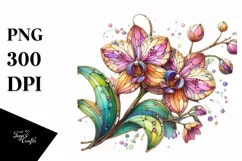 Vibrant Pastel Wooden Orchid PNG Product Image 3