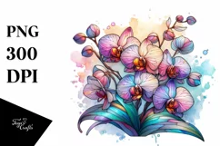 Vibrant Pastel Wooden Orchid PNG Product Image 3