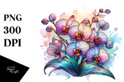 Vibrant Pastel Wooden Orchid PNG Product Image 1