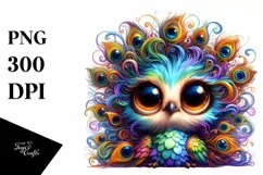 Colorful Baby Peacock, PNG Product Image 1