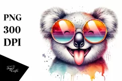 Funny Cute Koala Watercolor | Clipart Product Image 3