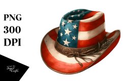 Vintage Hat in USA Flag Colors | Sublimation Clipart Product Image 1