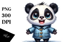 Watercolor Baby Panda with Big Eyes | Funny Haircut | Product Image 3