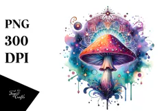 Vibrant Magical Mushroom Tarot PNG Product Image 1