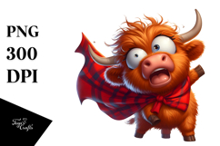 Joyful Highland Cow, Transparent PNG Product Image 1
