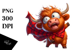 Joyful Highland Cow, Transparent PNG Product Image 1