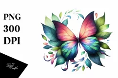 Vibrant Watercolor Butterfly PNG Product Image 1