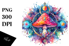 splashy,centered Mystical Mushroom Tarot PNG Product Image 1