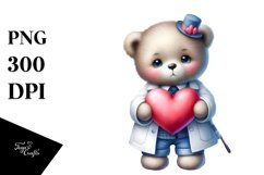 Colorful Baby Bear with Big Heart, Transparent PNG Product Image 1