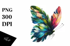 Vibrant Watercolor Butterfly PNG Product Image 3