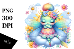 Baby Dragonfly Sleeping on the Cloud PNG Product Image 1