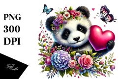 Baby Panda with Heart, PNG Product Image 1